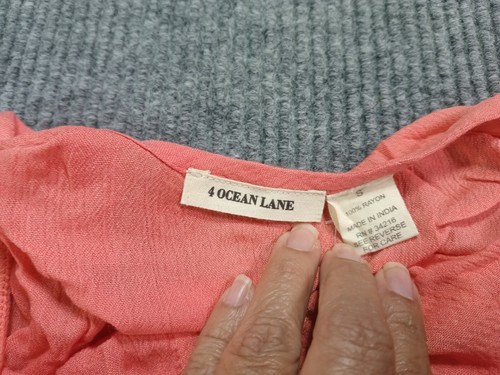 4 Ocean Lane Sleeveless Romper S Rayon Orange Summer Beach V-Neck Elastic Waist - Picture 2 of 13