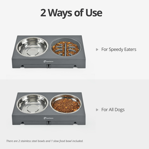 Petace Elevated Dog Bowls for Large Dogs, Raised Dog Bowl Stand with Slow Feeder - Picture 4 of 12