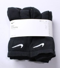 Nike Unisex Everyday Plus Cushioned Crew Socks 6-Pack DH3 Black Large NWT