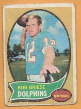 1970 Topps Football Card #10 Bob Griese Miami Dolphins *S6