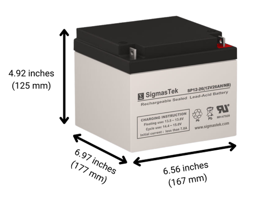 Set of 7 Sealed Lead Acid Batteries 12V 26Ah NB by SigmasTek - Picture 2 of 7