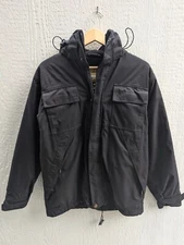 Cabela's Dry Plus Black Synthetic Down Heavy Coat Jacket W/ Hood Men's Small