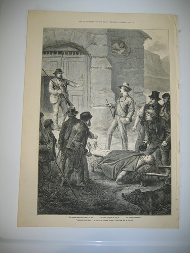 Old 1874 George Bowring A Tale of Cader Idris Alfred Hunt Wood Engraving PRINT - Picture 2 of 3