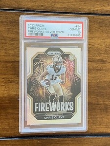 2022 Prizm Chris Olave Fireworks Silver Psa 10