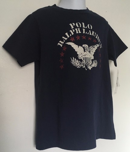 Ralph Lauren Boys T-Shirt~Navy~Eagle and Stars~US Seal Graphic~SS~Size 6~NWT - Picture 5 of 6