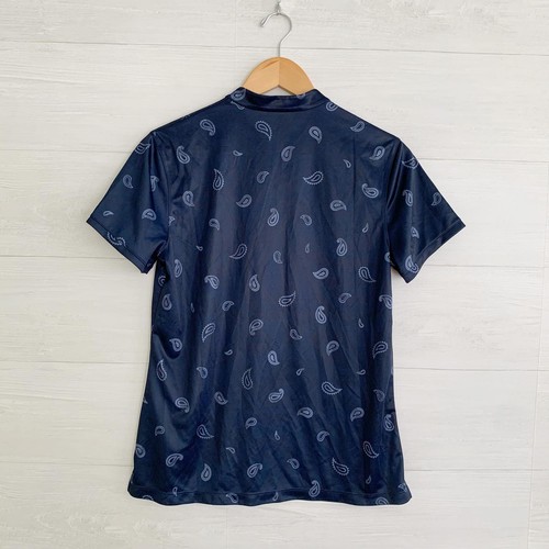 Nike Dri-Fit - Bandon Dunes Navy blue paisley short sleeve v-neck top, M - Picture 4 of 5