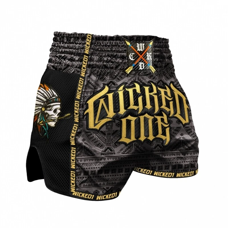 Short de combat Muay Thai pour homme avec broderie