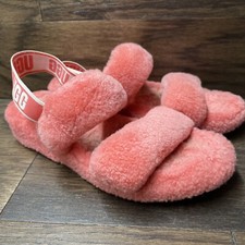 UGG 1107953 Women's Oh Yeah Coral Soft Sheepskin Slipper Sandal Size: 9