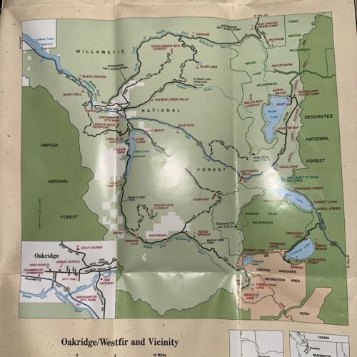 Mapa Oakridge Westfir Oregon Cámara de Comercio - Imagen 5 de 15