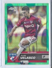 Alan Velasco FC Dallas 2023 Chrome MLS Neon Green Lava /99 #139