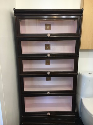 Antique Macey 910 Oak 5 Stack Barrister Bookcase With Glass