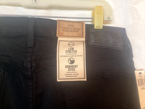 Polo Ralph Lauren Jeans Men’s 36x34 Black Label Varick Slim Straight Denim-NWT - Picture 6 of 8