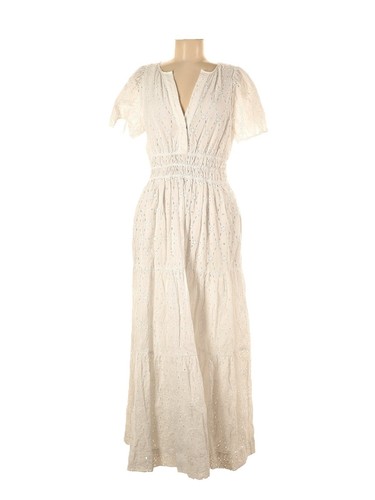 NWT Anthropologie Maeve Somerset Maxi in Ivory Eyelet Tiered Dress M
