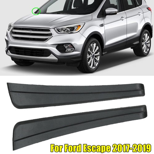 Black For Ford Escape 2017-2019 Front Windshield Molding Cowl End Seals Plastic - Picture 7 of 8