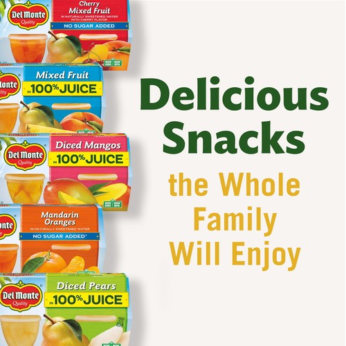 DEL MONTE Diced Peaches FRUIT CUP Snacks, 100% Juice, 12 Pack, 4 oz - Picture 7 of 12