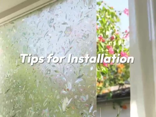 Rainbow Frosted Window Film Stained Cling Static Etched Glass Sticker Vinyl 5M - Video 1 of 1