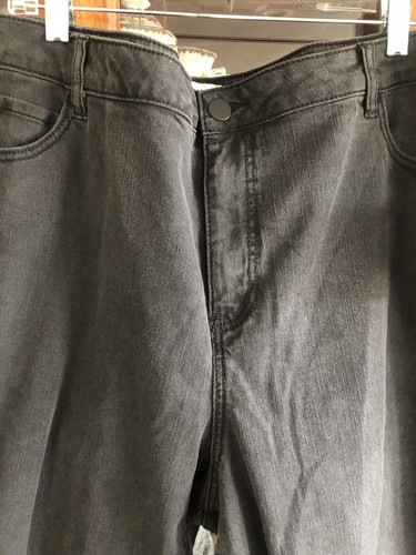 New Womens Eloquii Jeans Sz 20 Faded Black The Naomi Crop Straight Leg Denim - Picture 4 of 11
