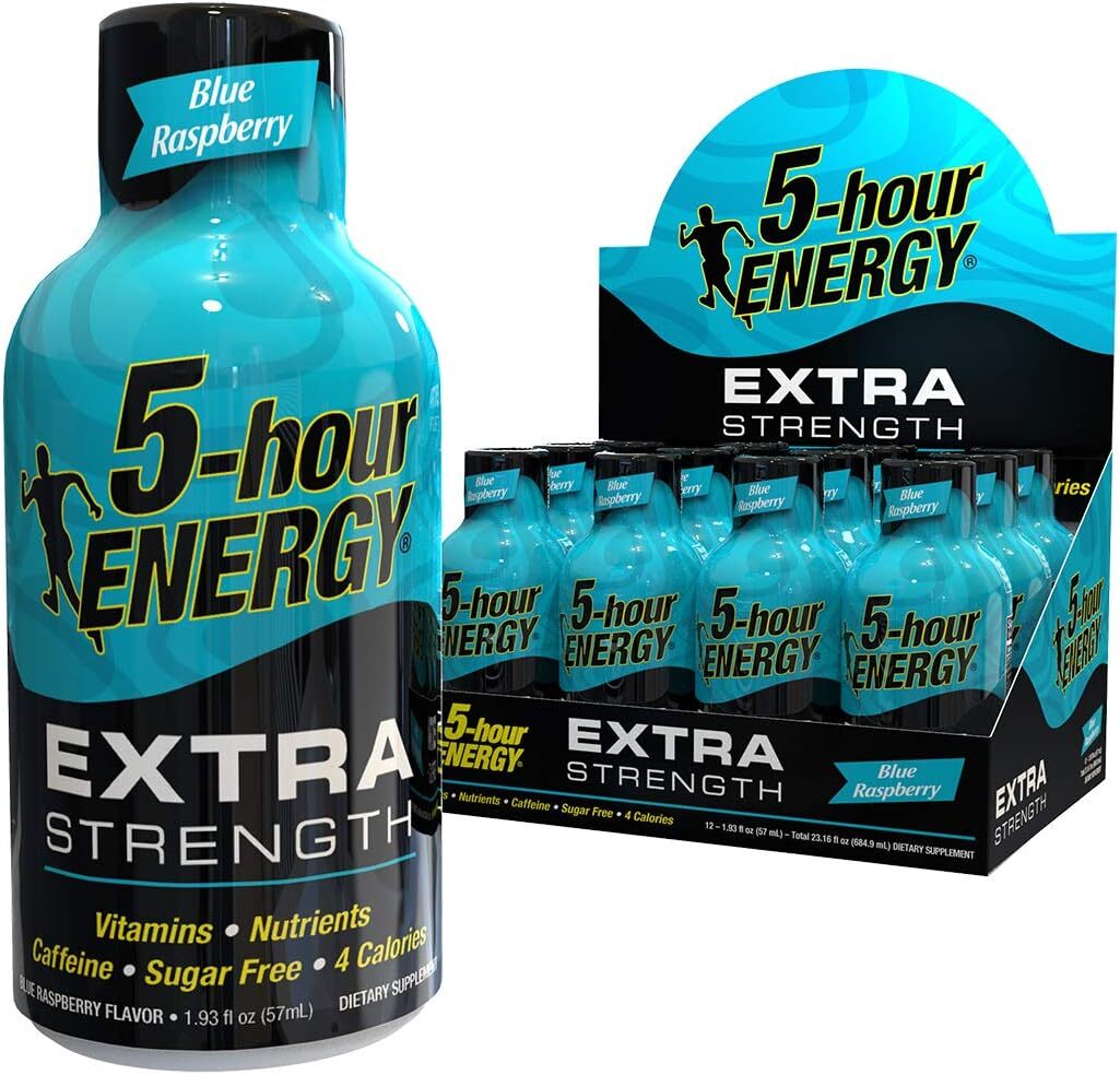 Extra Strength 5 Hour Energy Shots 12 Count Blue Raspberry Zero