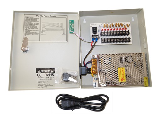8 Ch Channel 9 Port 12V DC 5A Distributed Power Supply Box with Auto Reset Fuse - Picture 5 of 7