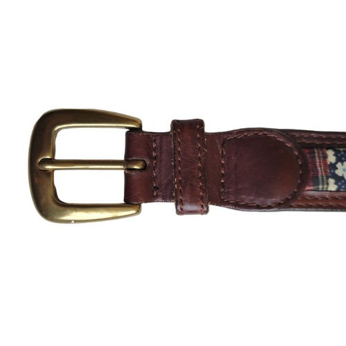 Talbots Vintage XS Petite Brown Multicolor Women Belt Brass Buckle 31.5" Length. - Picture 8 of 12