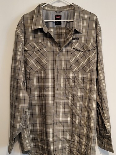 Wrangler 3XL Mens Regular Fit Long Sleeve Button Plaid Shirt 2 Pockets New - Bild 1 von 5