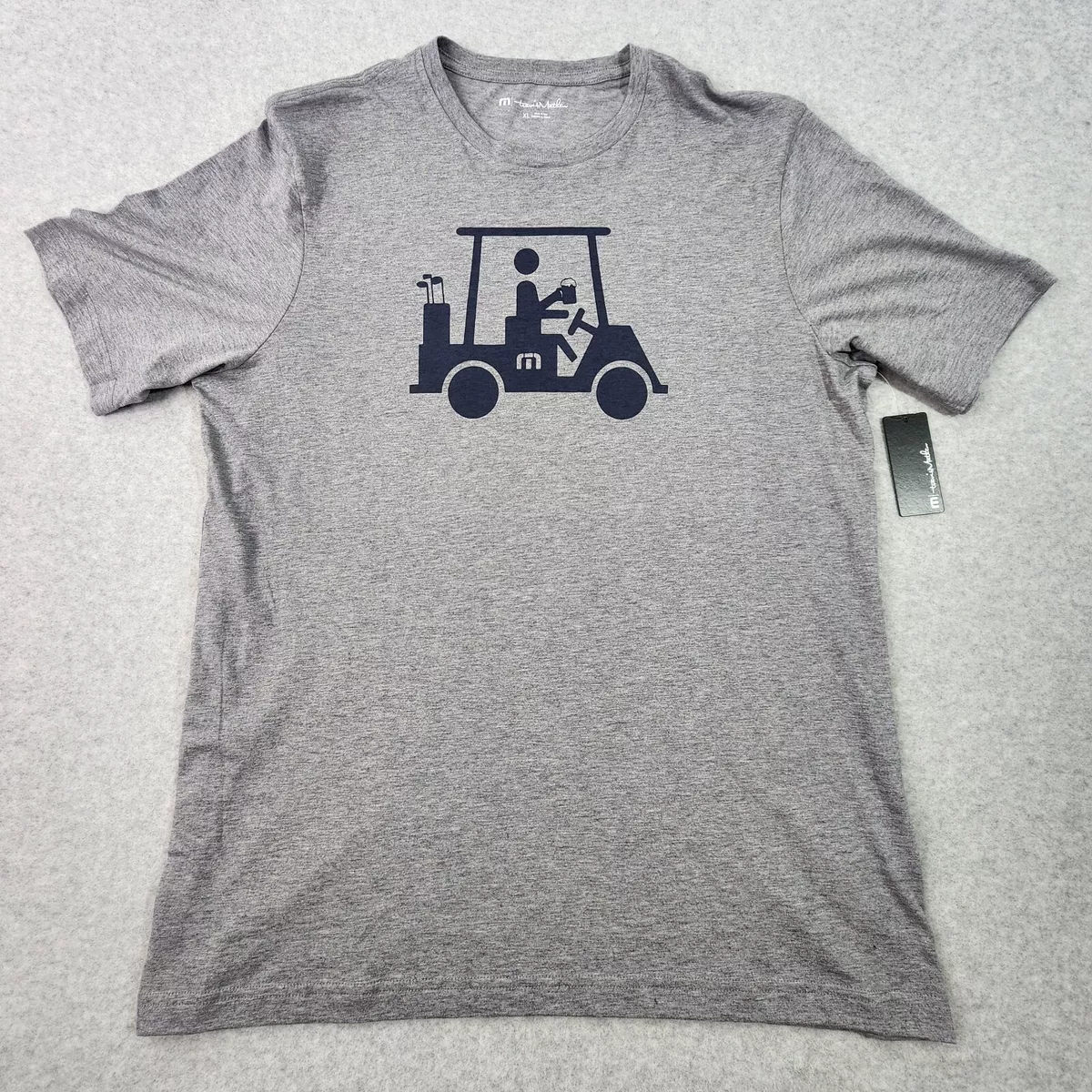 Travis Mathew Shirt Mens XL Mapes Golf Cart Pima Cotton Heather Grey Crew Neck