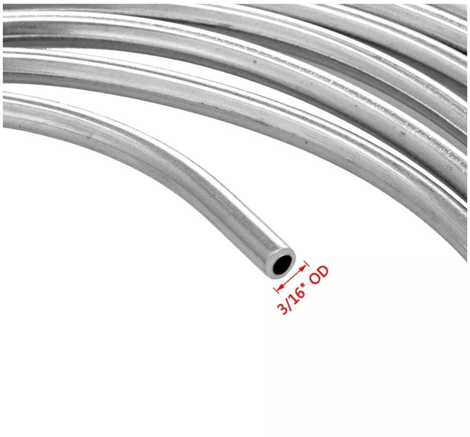 Комплект тормозных трубок из цинковой стали рулон катушки 50 футов наружный диаметр 3/16 дюйма 2 шт. с 32 фитингами - Изображение 2 из 4