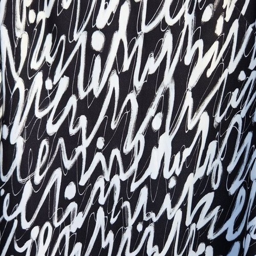 MILLY Women 3/4 Sleeve Graffiti Scribble Print Shift Dress Black White Size 8 - Picture 4 of 7