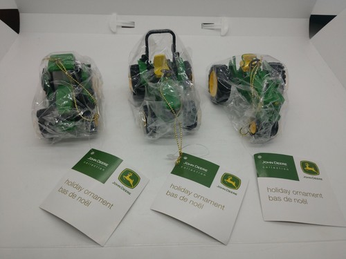 Lot of 3 John Deere Tractor Kurt Adler Christmas Ornaments NWT 3" Collectibles - Picture 1 of 5