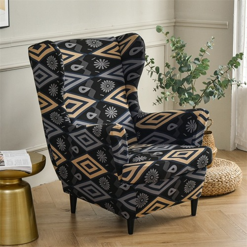 Blumenmuster Ohrensesselbezug Stretch Sesselbezüge Nordic Sofa Schonbezüge - Bild 14 von 33
