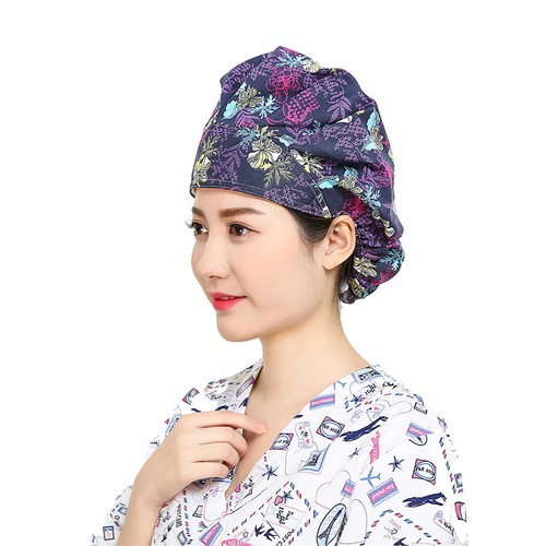 Surgical Scrub Cap Doctor Nurse Adjustable Cotton Bouffant Hat Elastic HeadCover - Picture 214 of 255