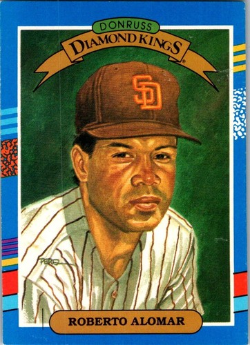 1991 Donruss - Diamond Kings Roberto Alomar #12 1 Yellow Stripe Top Right - Picture 1 of 2