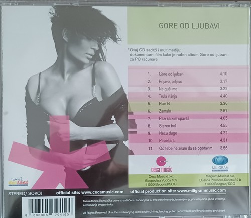 CD Svetlana Ceca Raznatovic Gore Od Ljubavi CD 2004- LN Condition - Picture 4 of 4