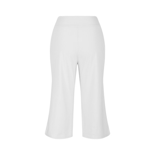 Women Elastic High Waist 3/4 Casual Fit Capris Leg Pants Trousers With Pockets - Picture 7 of 51