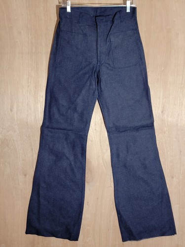 Vintage Men’s Flame Retardant Bell Bottom Denim Jeans 29x36 Workwear Retros 80s - Picture 1 of 13