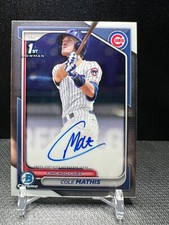 2024 Bowman Draft Cole Mathis Chrome 1st Bowman Auto  - Cubs