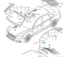 Ventana de puerta delantera derecha Audi A4 B8 8K0845202D NUEVO ORIGEN