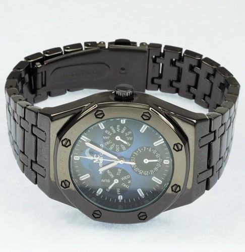 Reloj de pulsera de vestir deportivo de cuarzo moderno de lujo con correa metálica Montres Carlo de 42 mm para hombre - Imagen 24 de 30