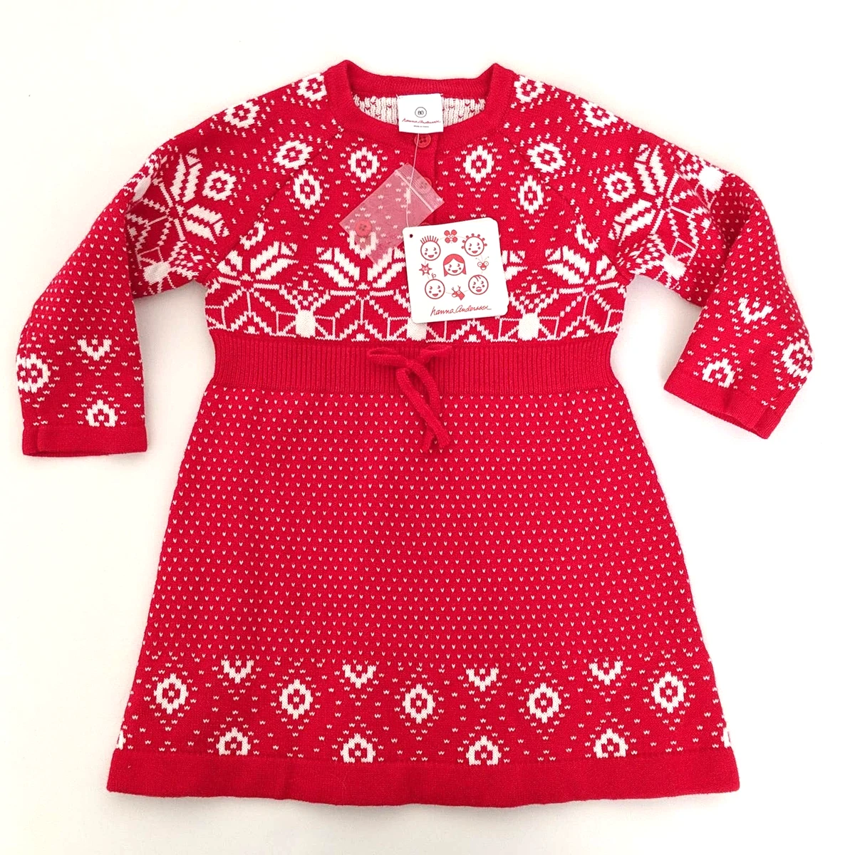 Hanna Andersson Knit Sweater Dress 80 10 24 Months Baby Holiday Nordic Winter eBay