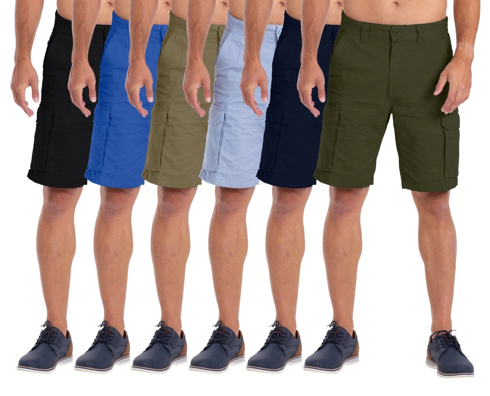 Mens Cargo Combat Shorts Casual Work Summer Chino Cotton Half Pants Size 32 - 44