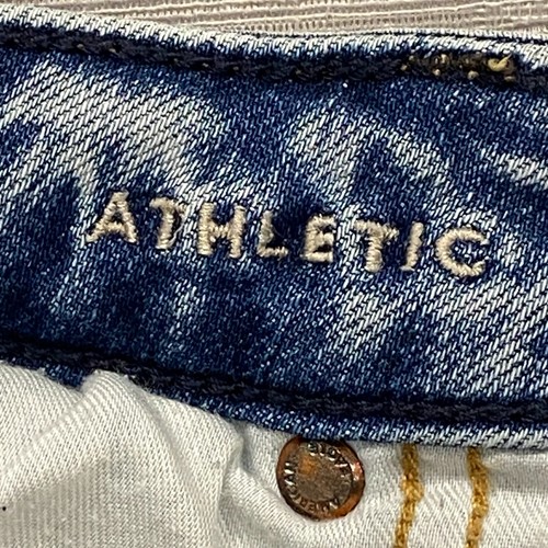 Pantalones de mezclilla American Eagle para hombre 33 x 30 calce atlético desgastados lavado medio - Imagen 3 de 16