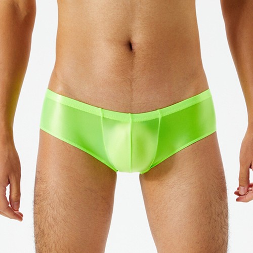 Hombres Calzoncillos Aceite Brillante Underwar Abultado Bolsa Bragas Satén Ropa Interior Calzoncillos - Imagen 12 de 13