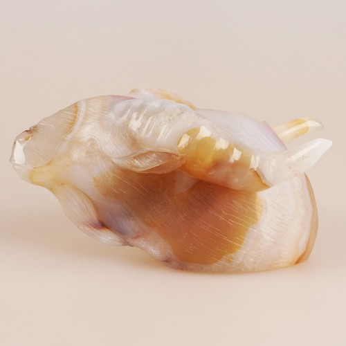 5.8" Natural Geode Agate Quartz Crystal Hand Carved Sheep Head Animal 743g - Imagen 5 de 8