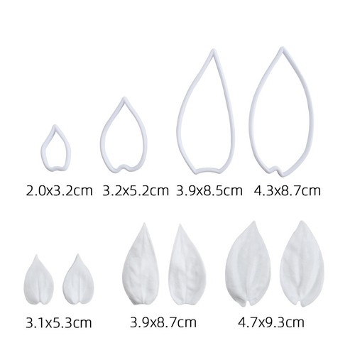 Lisianthus Petal Leaf Fondant Silicone Mold & Plastic Cutter Set DIY Clay Craft - Picture 4 of 9