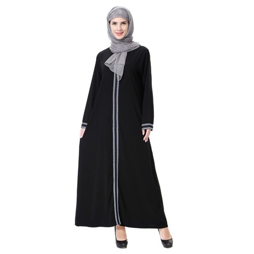 Dubai Women Muslim Long Sleeve Maxi Dress Kaftan Jibab Abaya Arab Robe Islamic - Picture 5 of 45