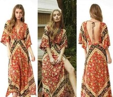 Spell & The Gypsy Lolita Camp Fire Cut Out Maxi Size S AUS 6-8