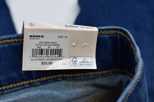 SO Mid Rise Ultimate Pull On Jeggings Medium Wash Denim Stretch Girls 10 - Picture 11 of 12