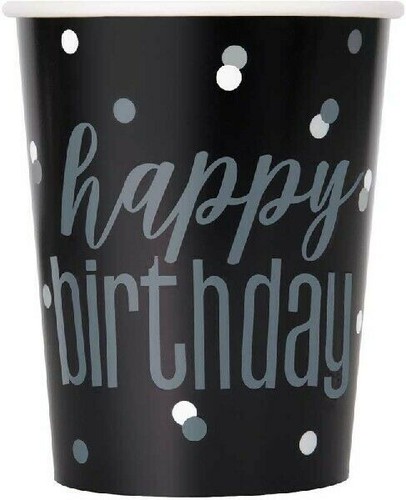 Black & Silver Glitz Happy 50th Birthday Napkins Tablecover Plates Balloons - Picture 15 of 23