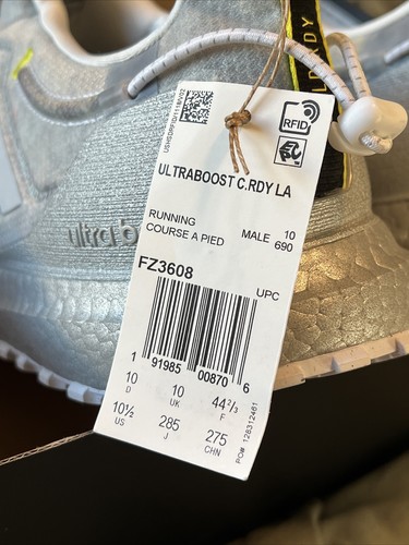 Mens Size 10.5 Adidas ULTRABOOST COLD.RDY ATHLETIC SHOES FZ3608 Grey NEW - Picture 6 of 7