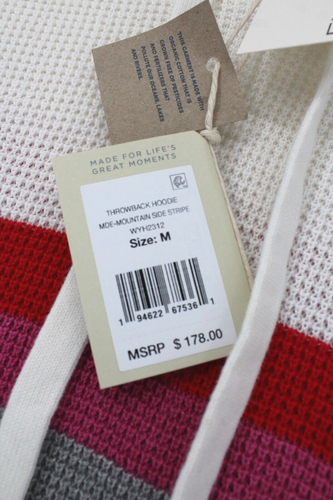 EVEREVE WOMEN'S FAHERTY MOUNTAINSIDESTRIPES THROWBACK HOODIE SIZE M NWT - Picture 7 of 8